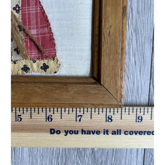 Country Cottagecore Santa Claus Christmas Wall Art Folk Art Decor Fabric Buttons - Picture 8 of 8